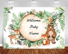 CUSTOM Oh Baby Theme Photography Backdrop,Green Leaf photo SHOOT- SIZE 7ftxH5