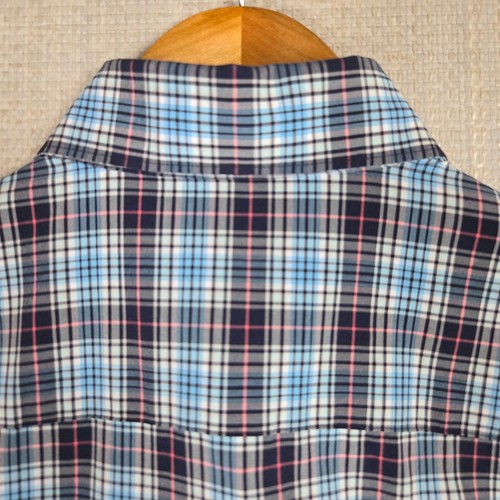 PETER MILLAR Crown Crafted Blue Pink Plaid Sport Shirt Sz Medium Mens Lightweigh - Picture 7 of 12