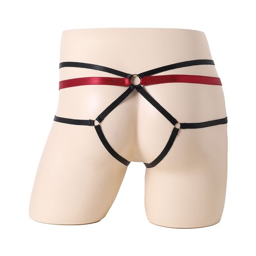 Men's Stretchy Jockstrap Harness Underwear O-ring Hollow Out Thong T-back Briefs - Picture 6 of 49