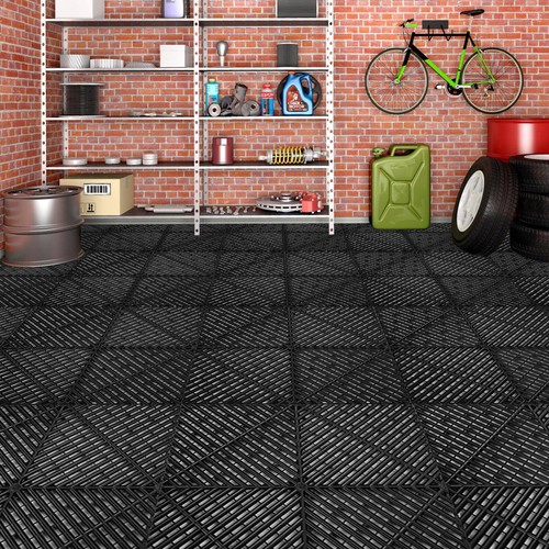 15.75'' x 15.75'' Interlocking Garage Floor Tiles Vented Water Drainage 25/50Pcs - 第 17/26 張圖片