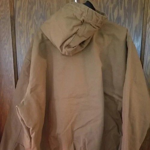 NWT Carhartt Loose Fit Brown Duck Lined Zip Hoodie Jacket Coat Men's Size 2XL - Picture 7 of 8
