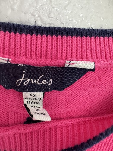 Joules Hot Pink Sweater with Dog,Girls Size 5-6 Years Valentine’s Day - Picture 2 of 9