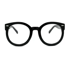 Oversized Round Thick Horn Rim Clear Lens Fashion Eye Glasses