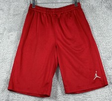 Air Jordan Basketball Shorts Boys Red Elastic Waist Drawstring Athletic Size L