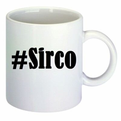 Kaffeetasse #Sirco Hashtag Raute Keramik Höhe 9,5cm in Weiß