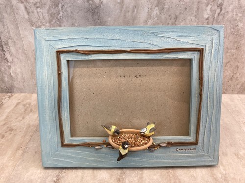 Vögel mit Nest Foto Bilderrahmen blau/grün 4x6 Marjolein Bastin