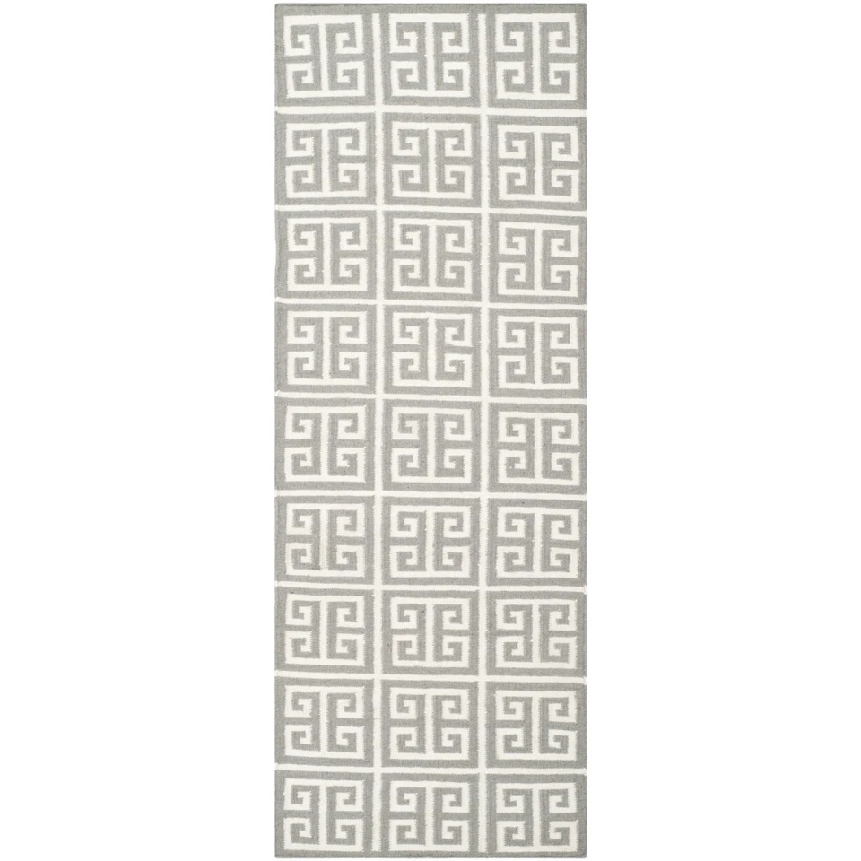 SAFAVIEH Dhurries DHU626B Handwoven Grey / Ivory Rug - Image 3 of 4