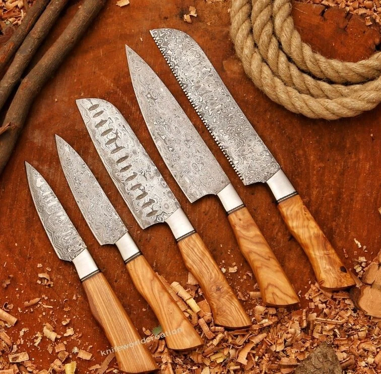 CUSTOM HANDMADE DAMASCUS STEEL CHEF KNIFE KITCHEN SET -Gift knives
Opens in a new window or tab