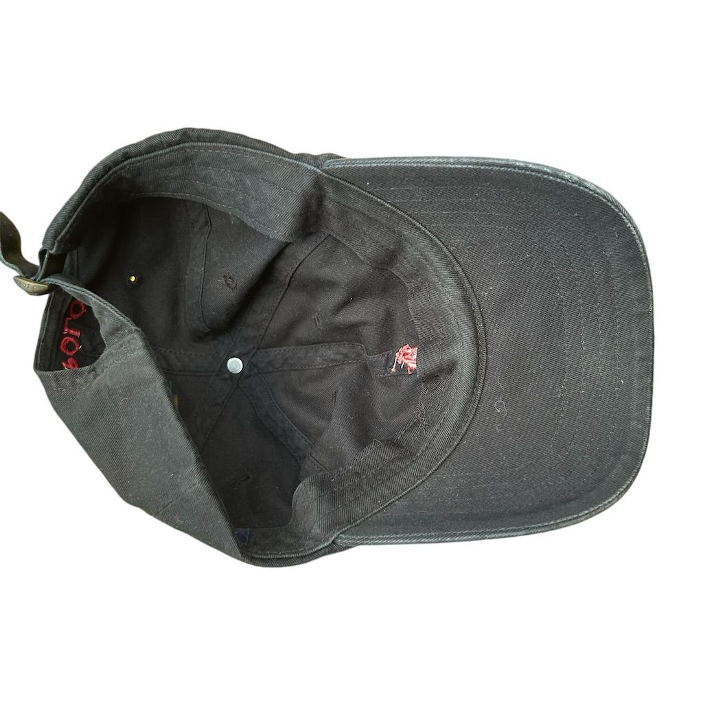 Polo Ralph Lauren Berretto Nero Strapback Unisex Rosso Pony Logo Regolabile