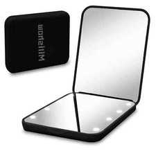 Compact Mirror, 1X/3X Magnifying LED Pocket Mirror, Small Lighted Travel Makeup