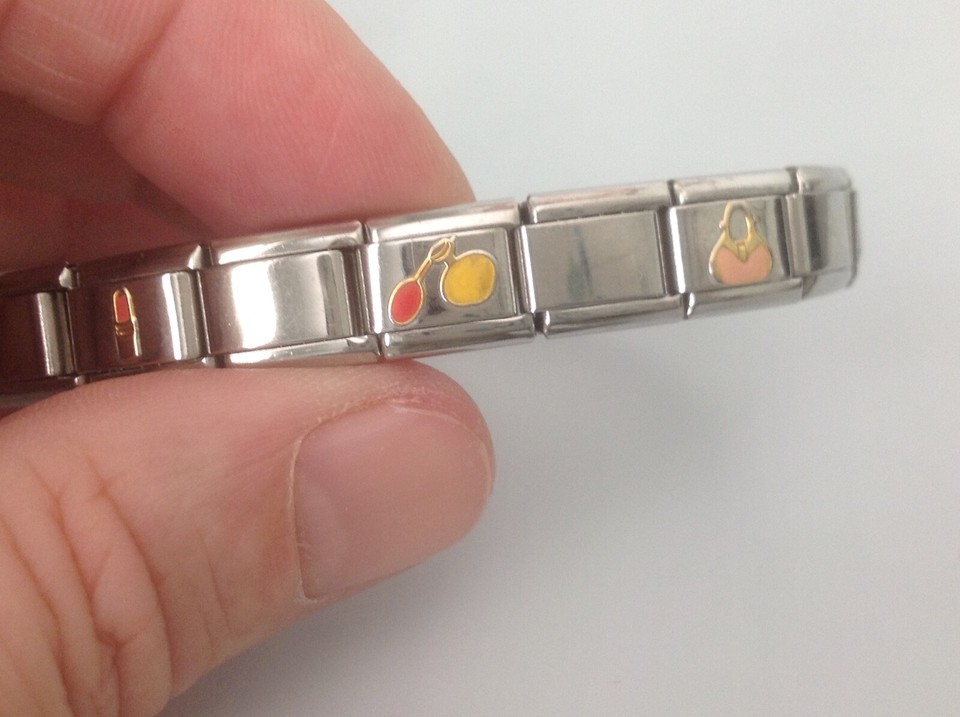 Italian style charm bracelet,stainless steel ,strech , 5 charms eBay