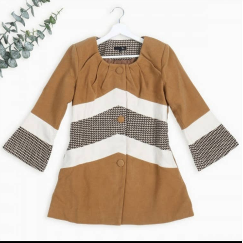 Ryu handmade colorblock blazer coat chevron multicolor small - Picture 5 of 5