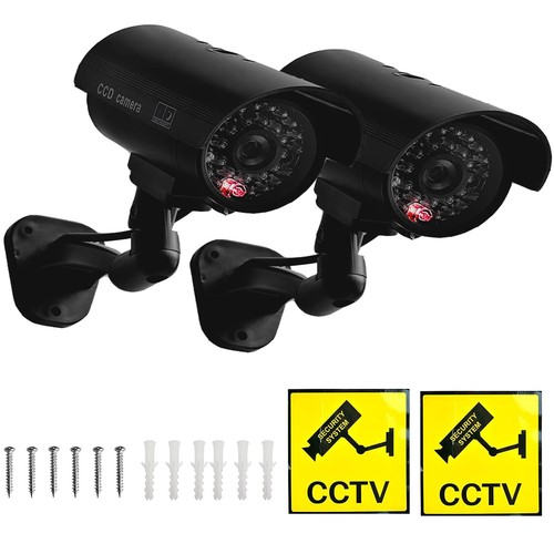 Proiettile fittizio finta telecamera CCTV sorveglianza sicurezza IR LED luce lampeggiante - Foto 7 di 8