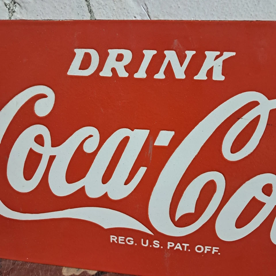 Drink Coca Cola Porcelain Enamel Sign 18x 10 Inches 2 Sided - Image 3 of 4