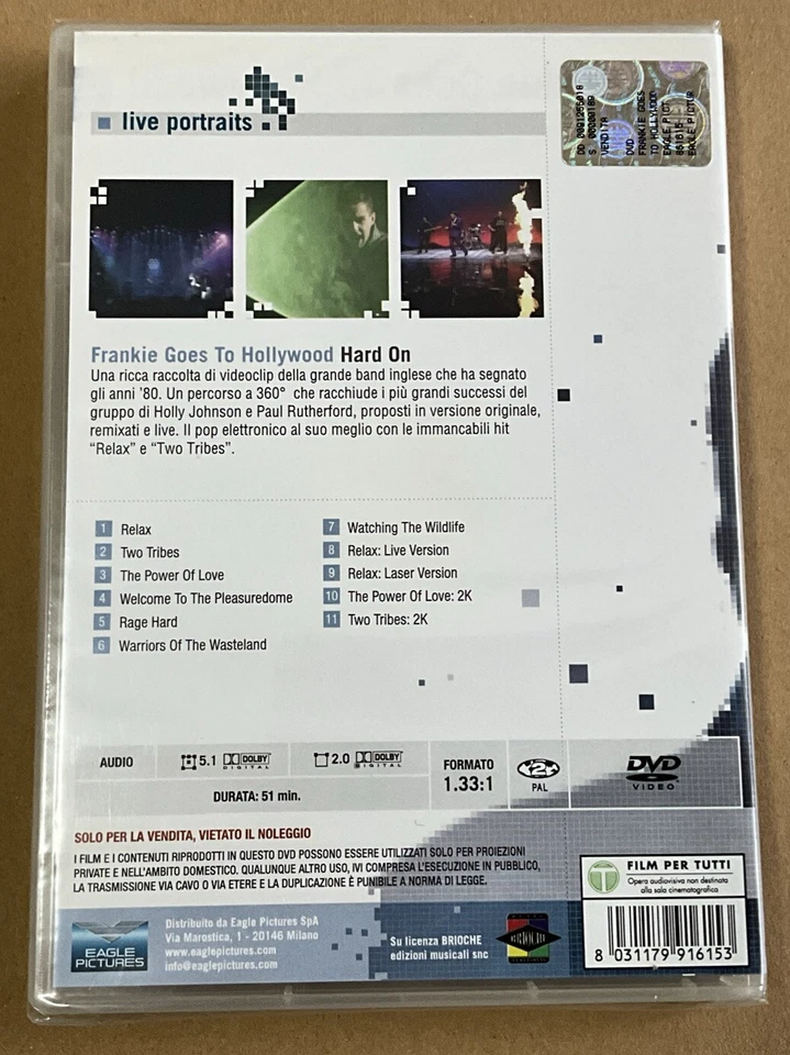 Frankie Goes To Hollywood Hard On Dvd Rare Italian Video Singles SEALED - Image 2 of 2
