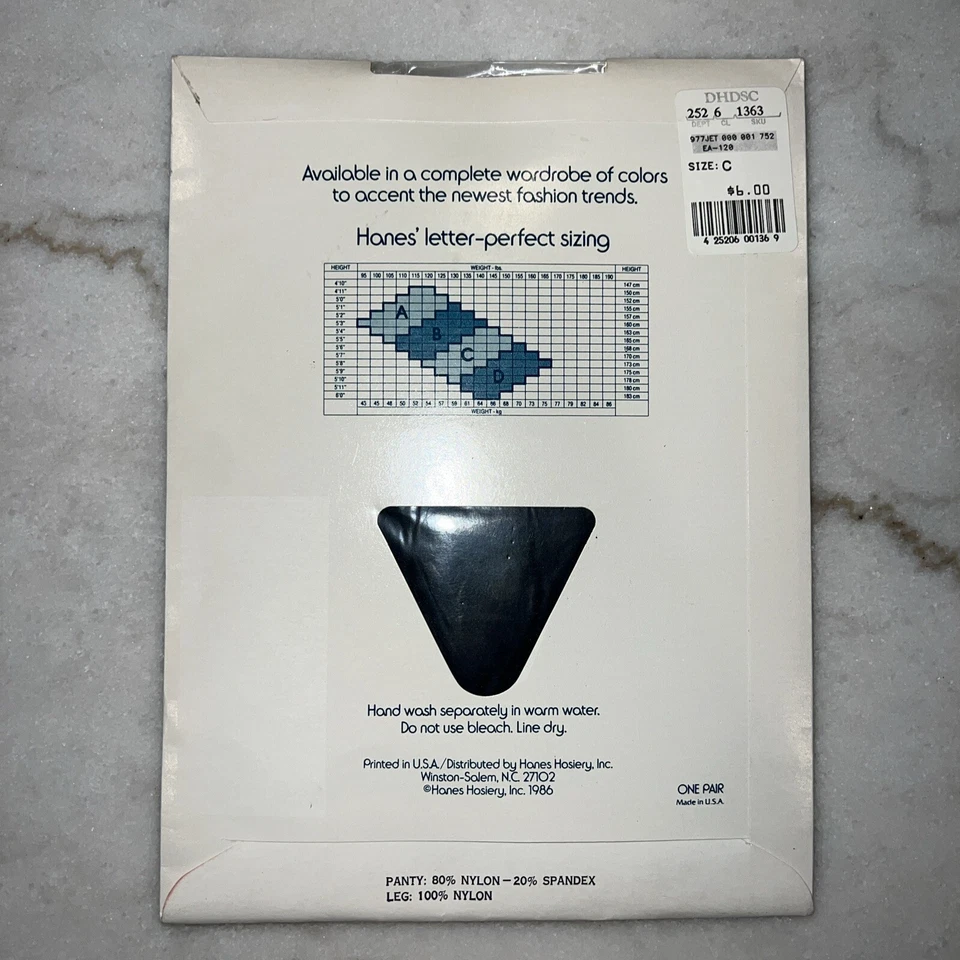 Pantimedias Hanes Texturizadas Control Top Transparente Punto Suizo 977 Jet Talla C De Colección Foto 2 de 2