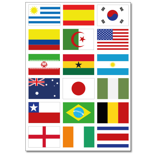 Wandkings Wandsticker "Flaggen WM" 2x A4 Set Aufkleber Deko Wand - Bild 2 von 5