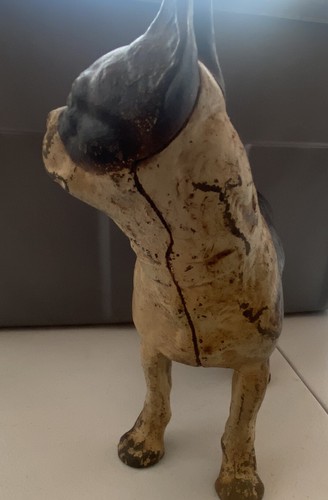 Hubley Large Boston Terrier Dog Cast Iron Door Stop 10” Antique Heavy - Picture 9 of 9