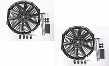 2 x 11" / 28cm Universal Radiator Electric Cooling Fans, Fitting Kits (Slimline)