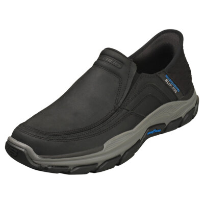 Skechers Relaxed Fit Mens 9 Black Air Cooled Memory Foam Slip On Shoes Skechers Relaxed Fit Street Slip On Sneakers Navy Black  main image 4