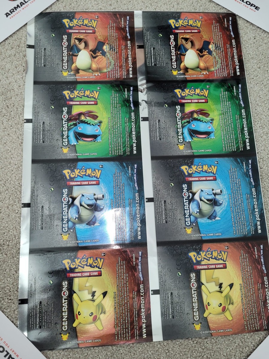 Pokemon TCG Generations Uncut Booster Pack Sheet - Rare Charizard Pikachu |  eBay