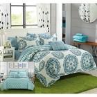 Chic Home Madrid 8 Piece Reversible Quilt Set - King - Green