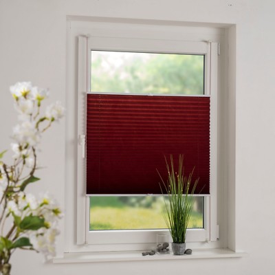 Gardinia Klemmfix Plissee Easyfix-Plissee bordeaux inkl. 4 Klemmträger Länge 130