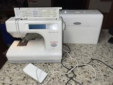 Janome Memory Craft 5700 Sewing Machine Working Tested W/ Power Cord, Pedal &Lid