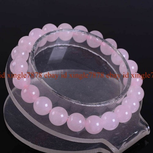 Natural 8mm Pink Jade Round Gemstone Beads Stretchable Bracelet 7.5" AAA+ - Picture 5 of 12