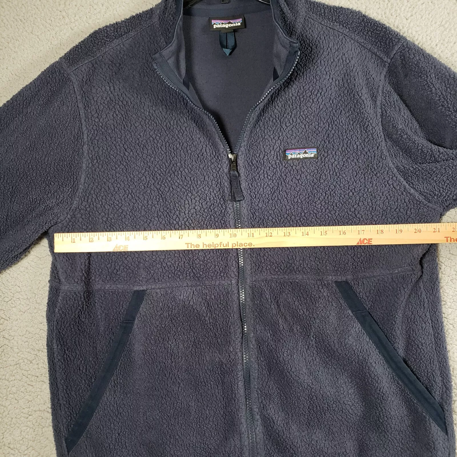 patagonia worn wear full zip fleece pockets jacket