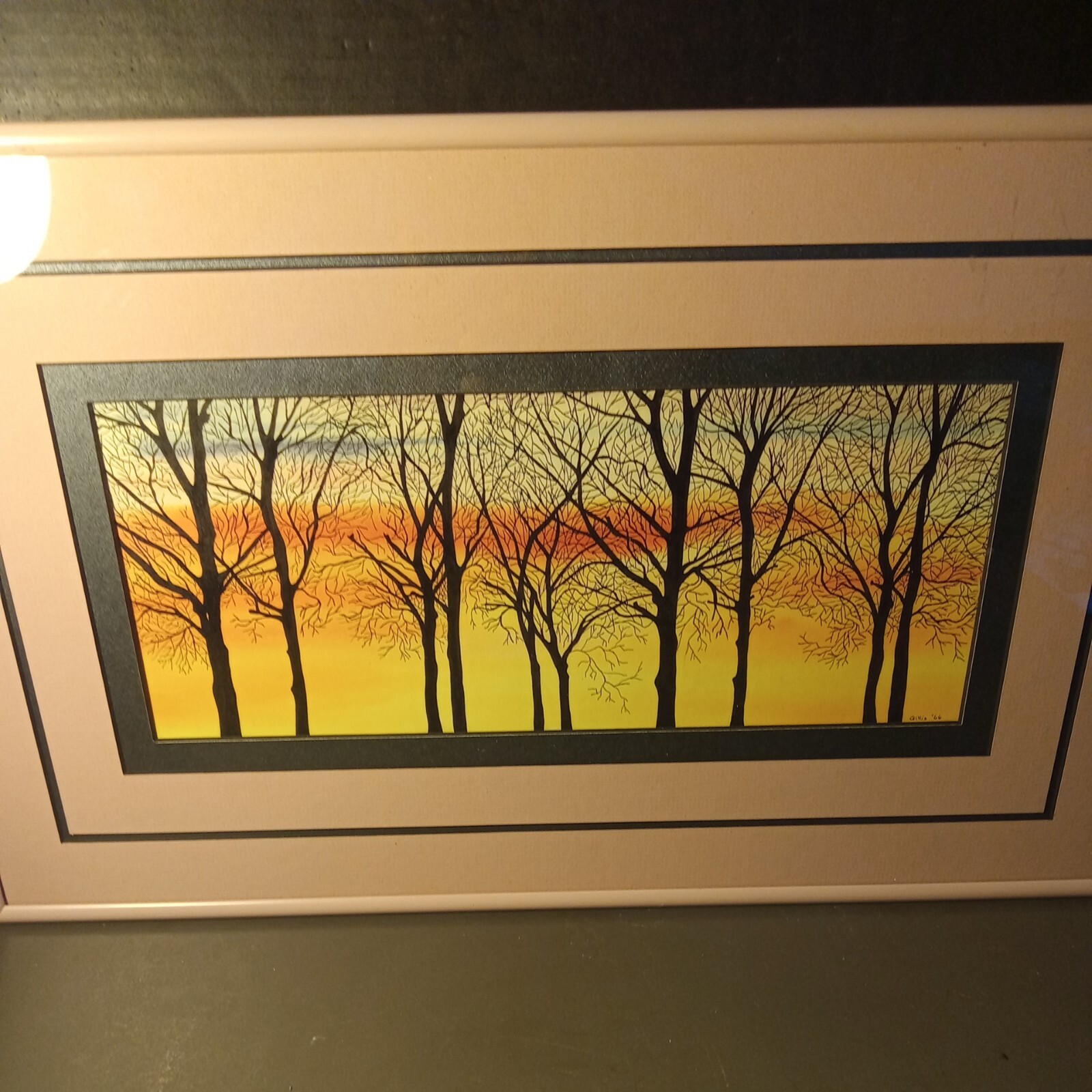 Fall Autum Season Scene Picture Pink frame 19x11 | eBay