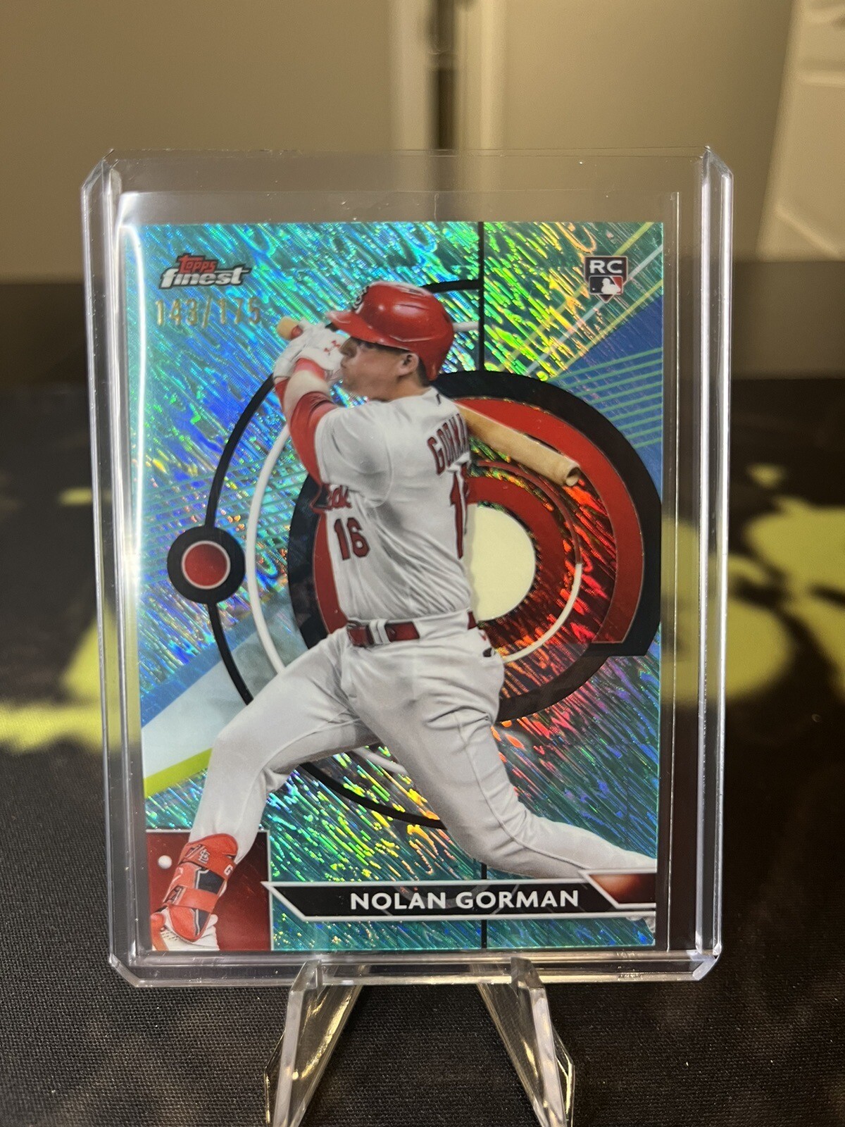 Nolan Gorman 2023 Topps Finest #92 AQUA SHIMMER REFRACTOR Rookie Card #/175