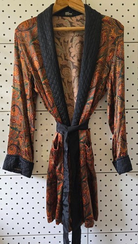 Vintage 70s Welch Margetson Gents Quilted Smoking Jacket M (Chest39-40")Scotland - Picture 2 of 23