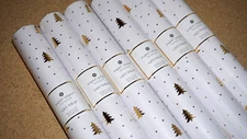 6 Rolls Sugar Paper Gift Wrapping Paper Gold Reflective Christmas Tree 25 sq. ft
