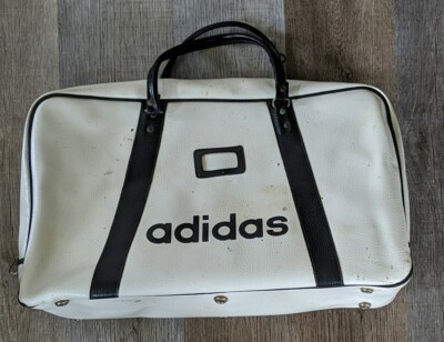 Rare Vintage 70s Adidas Racket Raquetball White Duffle Bag Some