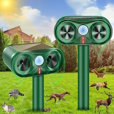 2025 2Pack Solar Animal Repeller: Ultrasonic with Motion Detection for Yardn