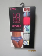 No Boundaries Women's 5-Pair Cotton Stretch Hipster Underwear Size M (7-9)