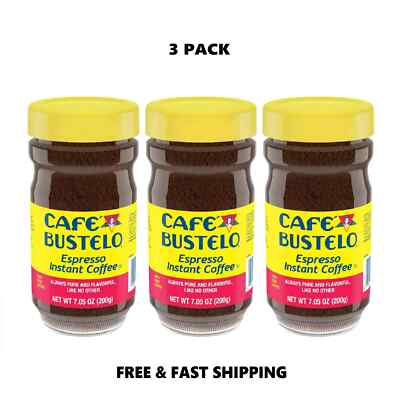 Cafe Bustelo, Espresso Style, Dark Roast Instant Coffee, 7.05 oz Jar