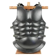 Medieval Roman Greek Muscle Armor Cuirass LARP Halloween Costume Black