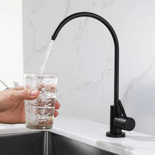 New RO Water Faucet Tap for Kitchen Bar/Sink, Stainless Steel, Black Long Tail