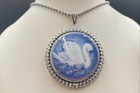 Sterling Silver B&G Porcelain Swan Pendant Necklace — photo 1