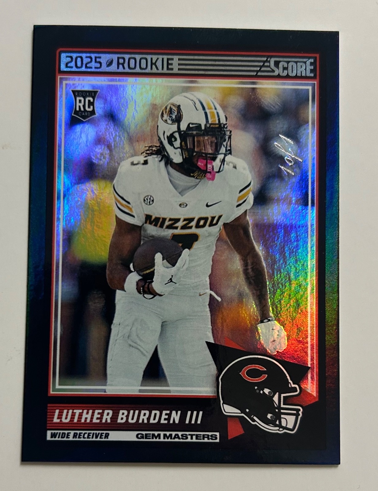 Luther Burden III 2025 Score Rookie RC 1/1 BLACK GEM MASTERS #18 💎Chicago Bears