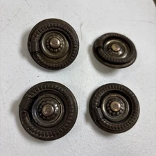 4Pc Metal Ring Cabinet Drawer Pulls Knobs Beaded Small Round 1&5/8” Vintage