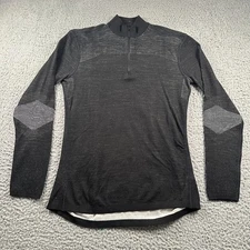 SmartWool 1/4 Zip Merino Base Layer Sweater Mens S Dark Gray Pullover Stretch