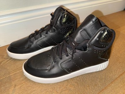 ADIDAS SCHWARZ UND SCHLANGENLEDER GEPRÄGT TUBULAR INVADER 2.0 SPORTSCHUHE GRÖßE UK 7