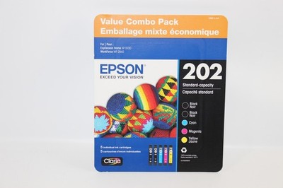 Epson 202 Ink Cartridges, 5 pack Blk/Blk/Cyan/Magenta/Yellow T2021-5-SVH 12/2028