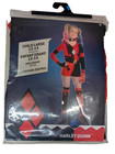 NEW Harley Quinn Halloween Costume Cosplay Dress Up DC Comic Child Size L 12-14