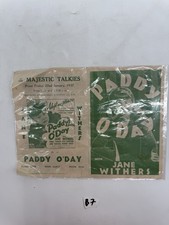 Majestic Talkies Paddy O'Day Movie Handbill Jane Withers 1937