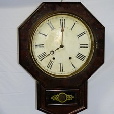 Antike New Haven USA Wanduhr Octagon Drop Dial 8-Day Pendeluhr um 1890 (2149)