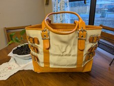 Isabella Fiore Canvas Tote Made In The USA 13"W, 10.5"H, 6" Deep